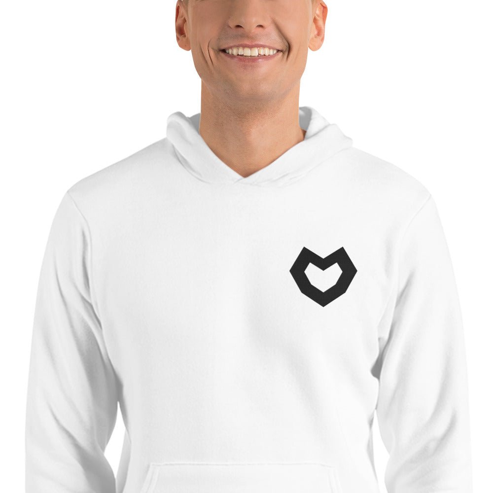 BlackHeartToys Logo - White with black logo Unisex hoodie - BlackHeartToys
