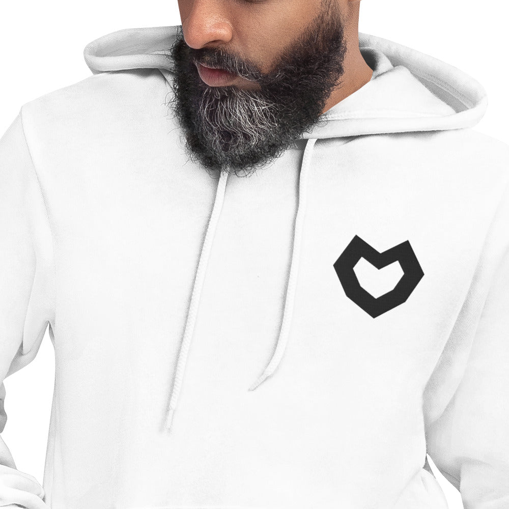 BlackHeartToys Logo - White with black logo Unisex hoodie - BlackHeartToys