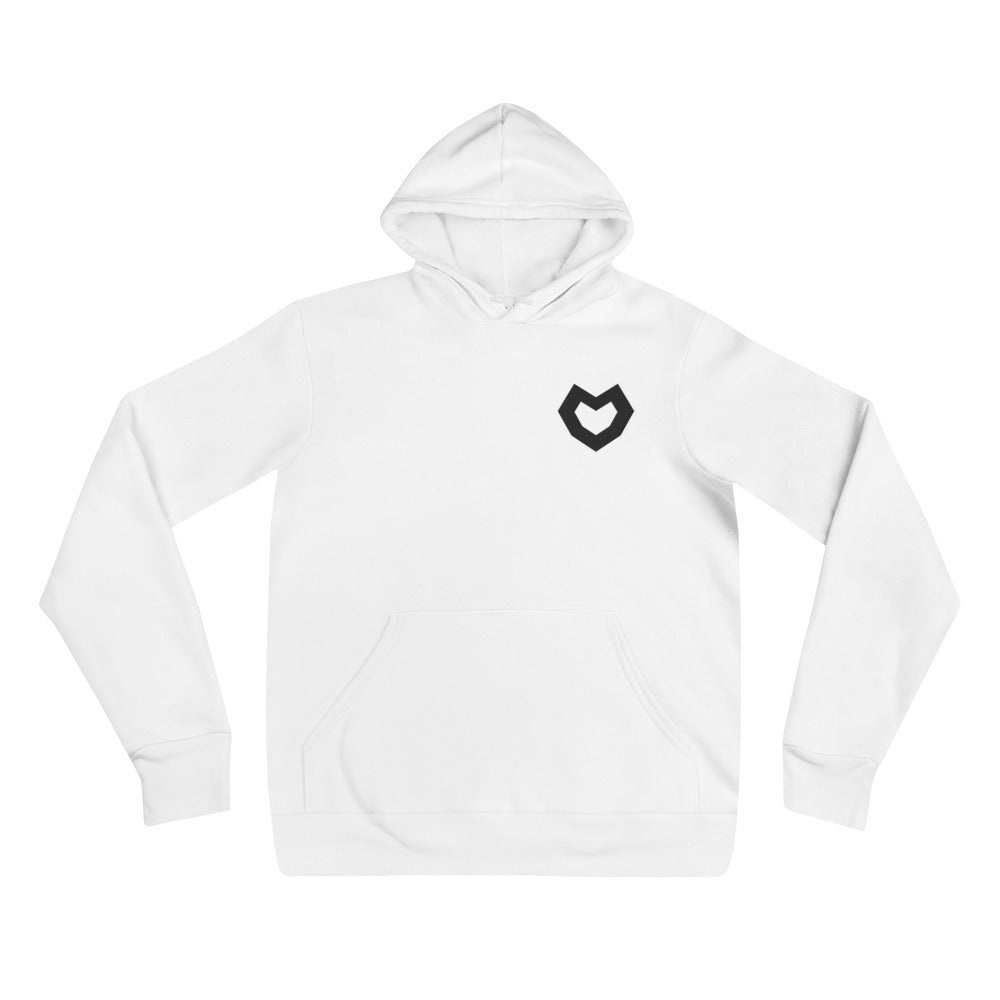 BlackHeartToys Logo - White with black logo Unisex hoodie - BlackHeartToys