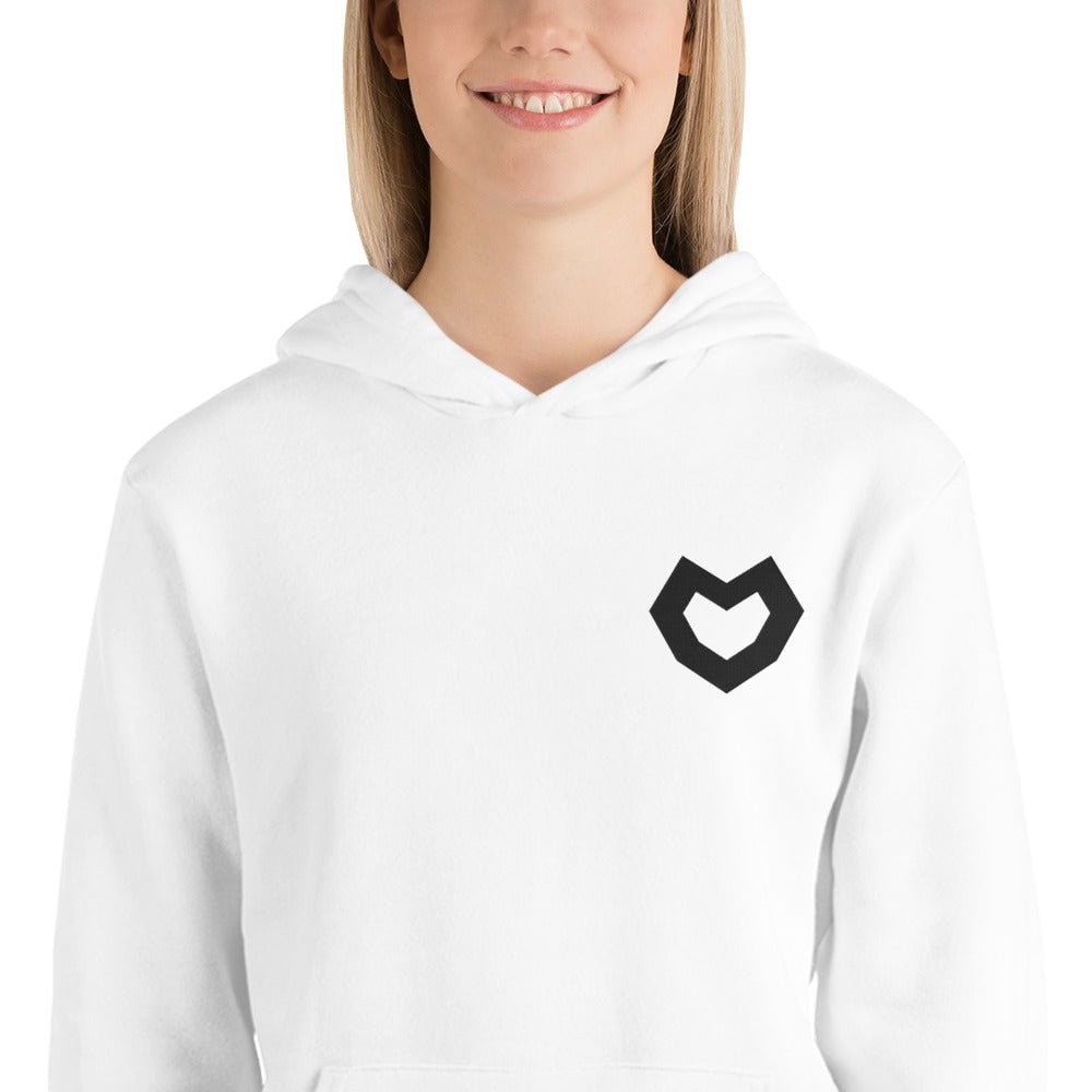 BlackHeartToys Logo - White with black logo Unisex hoodie - BlackHeartToys